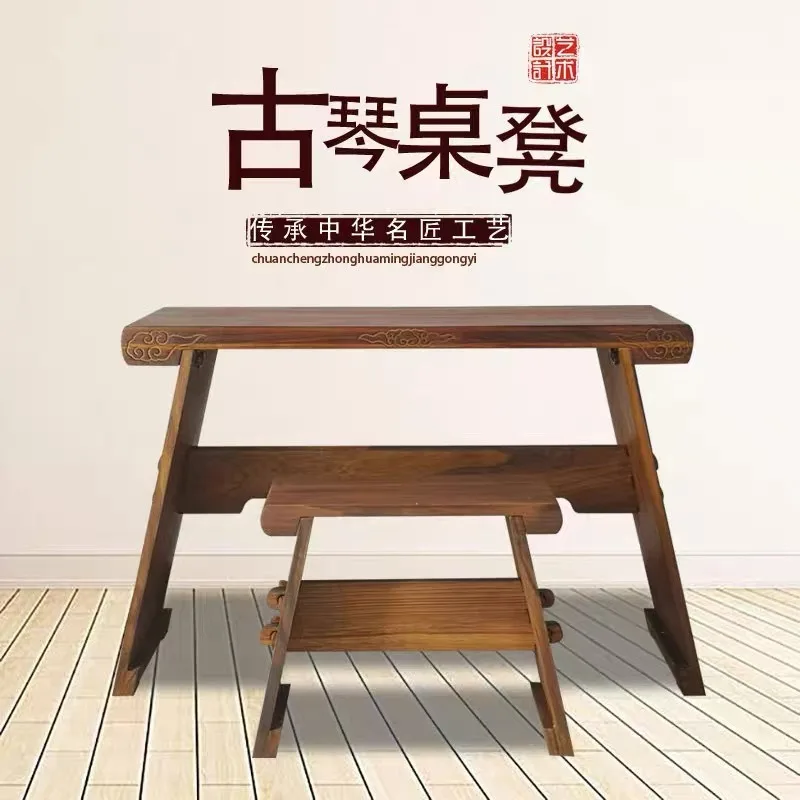 Mesa de Caligrafía Profesional Desmontable y Portátil, Estilo Zen Simple, Mesa de Caligrafía China Antigua de Madera Maciza, Caja de Resonancia para Piano
