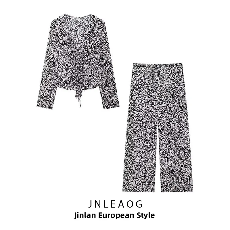 

Faionable Silk Satin Feel irt и расклешенные брюки для женщин, осеннее новое поступление, костюм из двух предметов, длинный свеч V Ne Polyest...