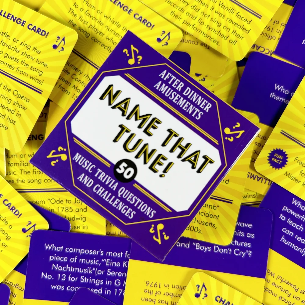 The Mini Size Name That Tune Card Game For Friends Couples Drinking Cards Music Trivia Questions And Challenges Board Deck