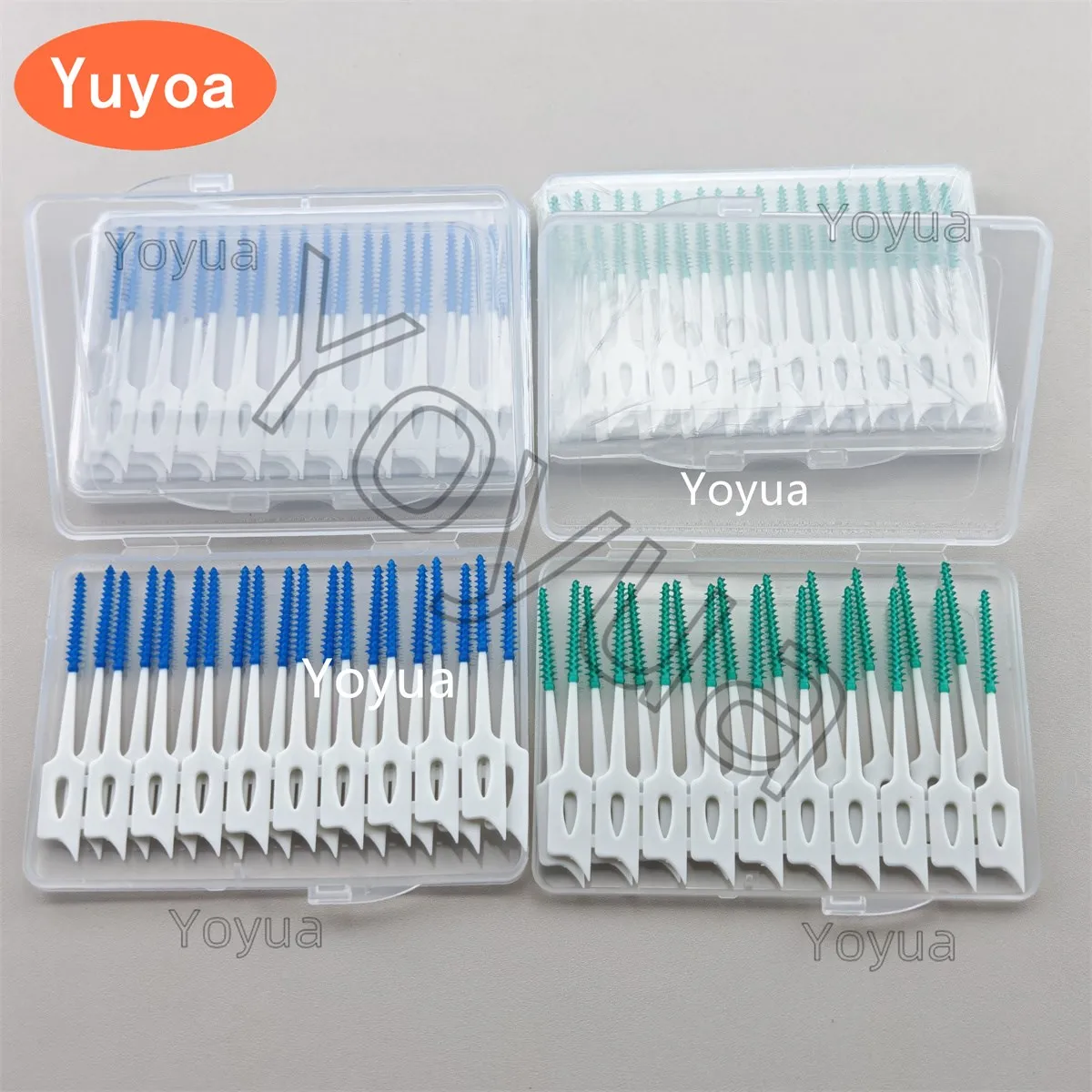 40x20 قطعة/صندوق فرشاة بلاستيكية بين الأسنان من السيليكون أعواد أسنان الأسنان مع أدوات تنظيف الفم الملولبة #1
