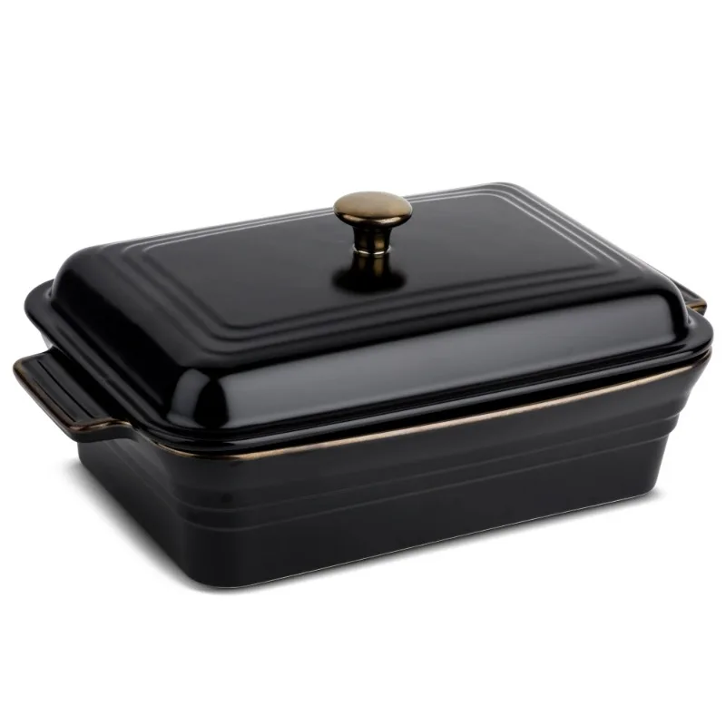 

13" Stoneware Covered Baking Dish, Onyx