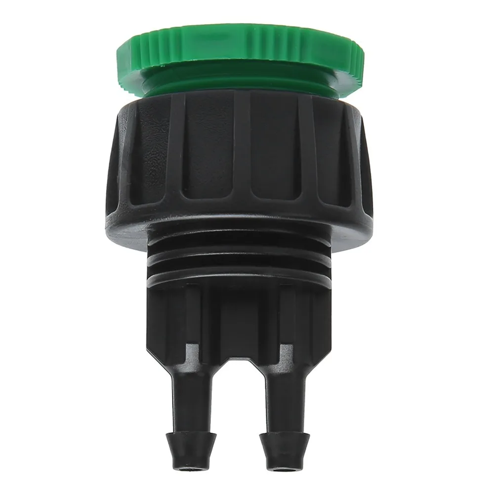 10Pcs ABS Quick Connector Black and Green G1/2 and G3/4 Thread Garden Tap Adapter Dual Outlet Lightweight Irrigation Fitting