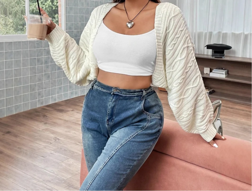 

2025 Solid Color Autumn/Winter Fashion New Bat Sleeve Hoodie Loose Casual Cardigan