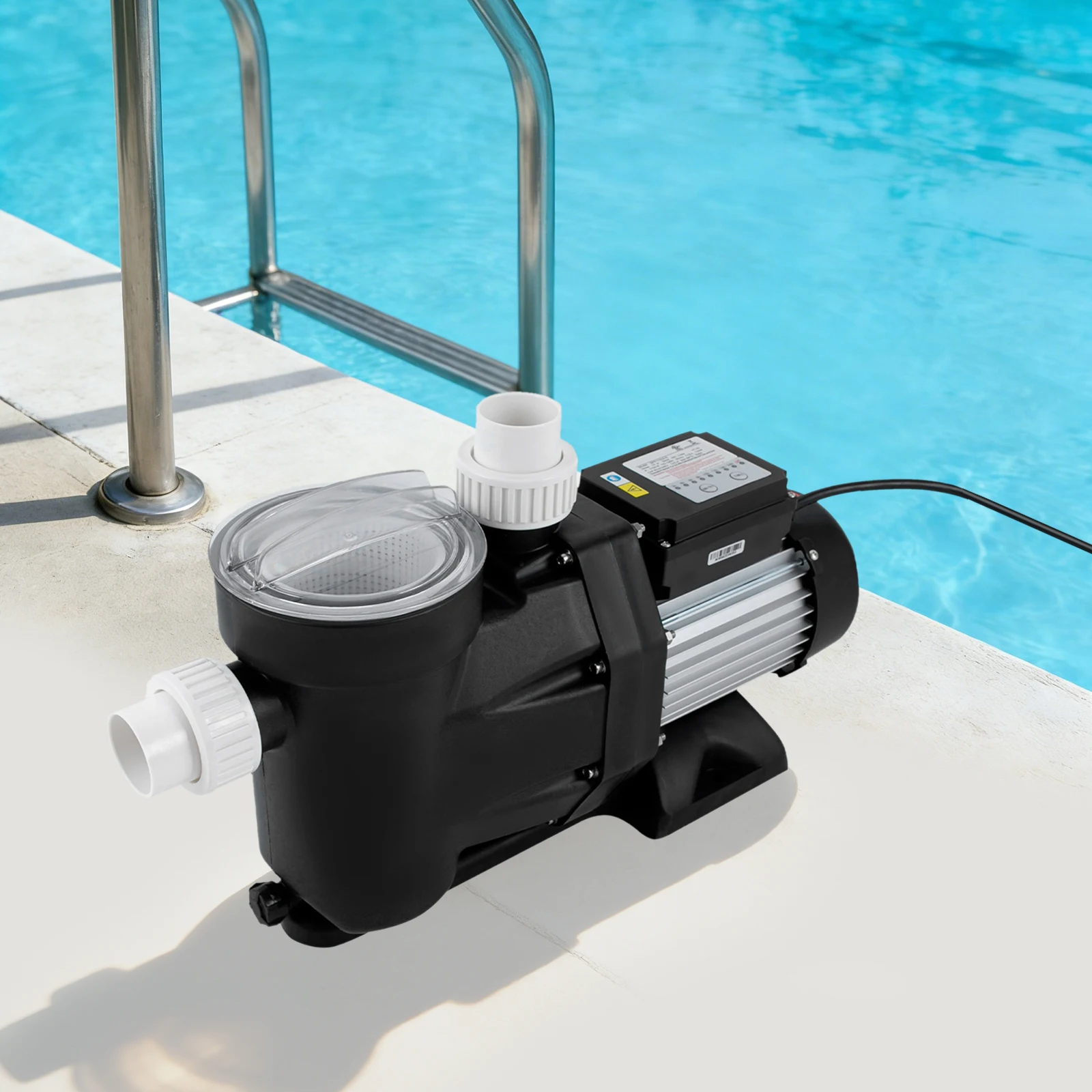 Powerful Self‑Priming Swimming Pool Pump, 1.5HP 110V Single Voltage Pool Circulation Pump Equipped With Timer
