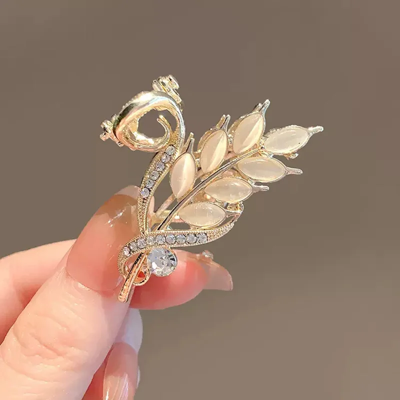 Luxury Gold Wheat Spike Hair Clip for Women, Elegant Hair Accessories for All Occasions Medium Shark Jaw Hair Clip