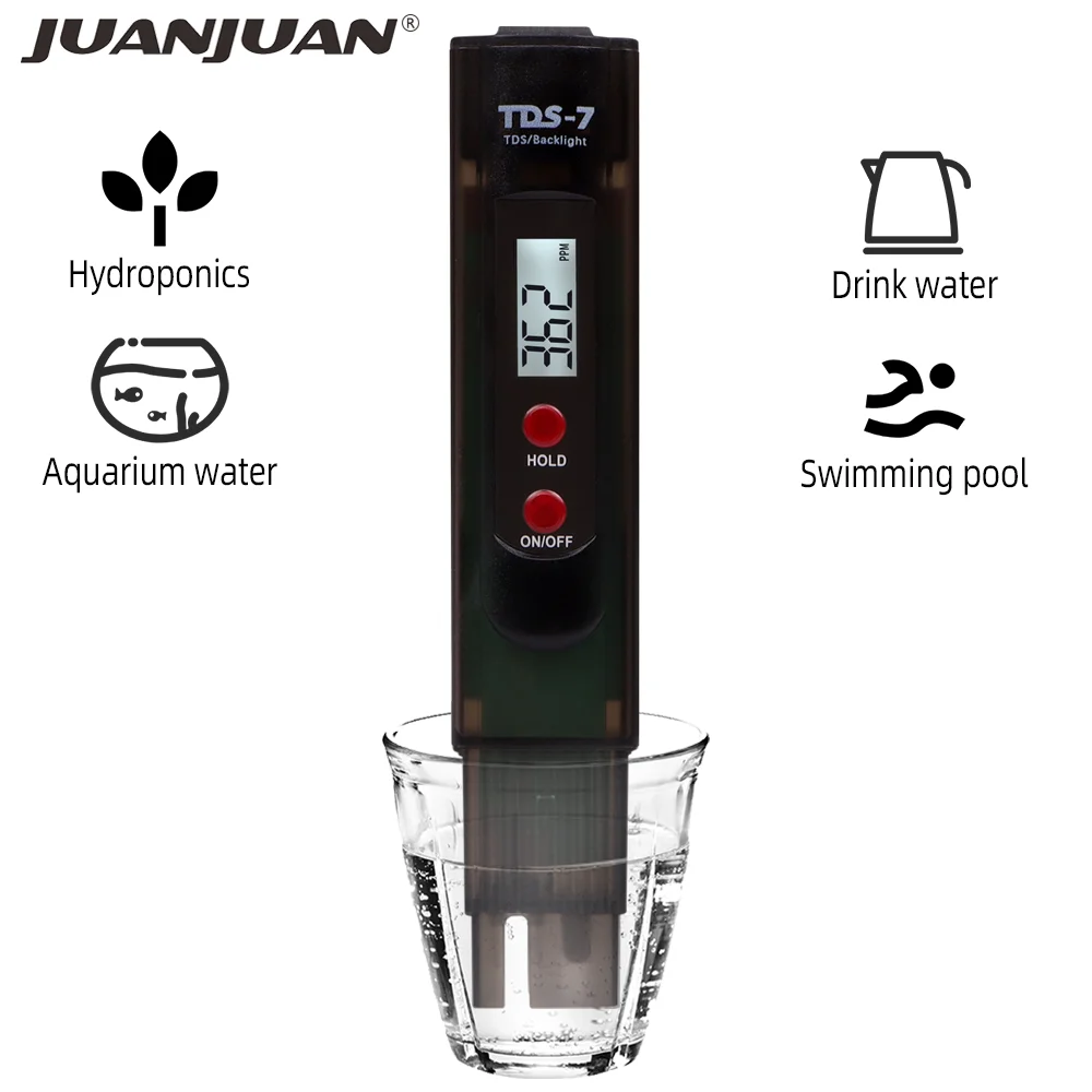 Miernik TDS przenośny cyfrowy miernik TDS miernik jakości wody Tester czystości wysoka precyzja 0-9990 ppm woda akwariowa Monitor