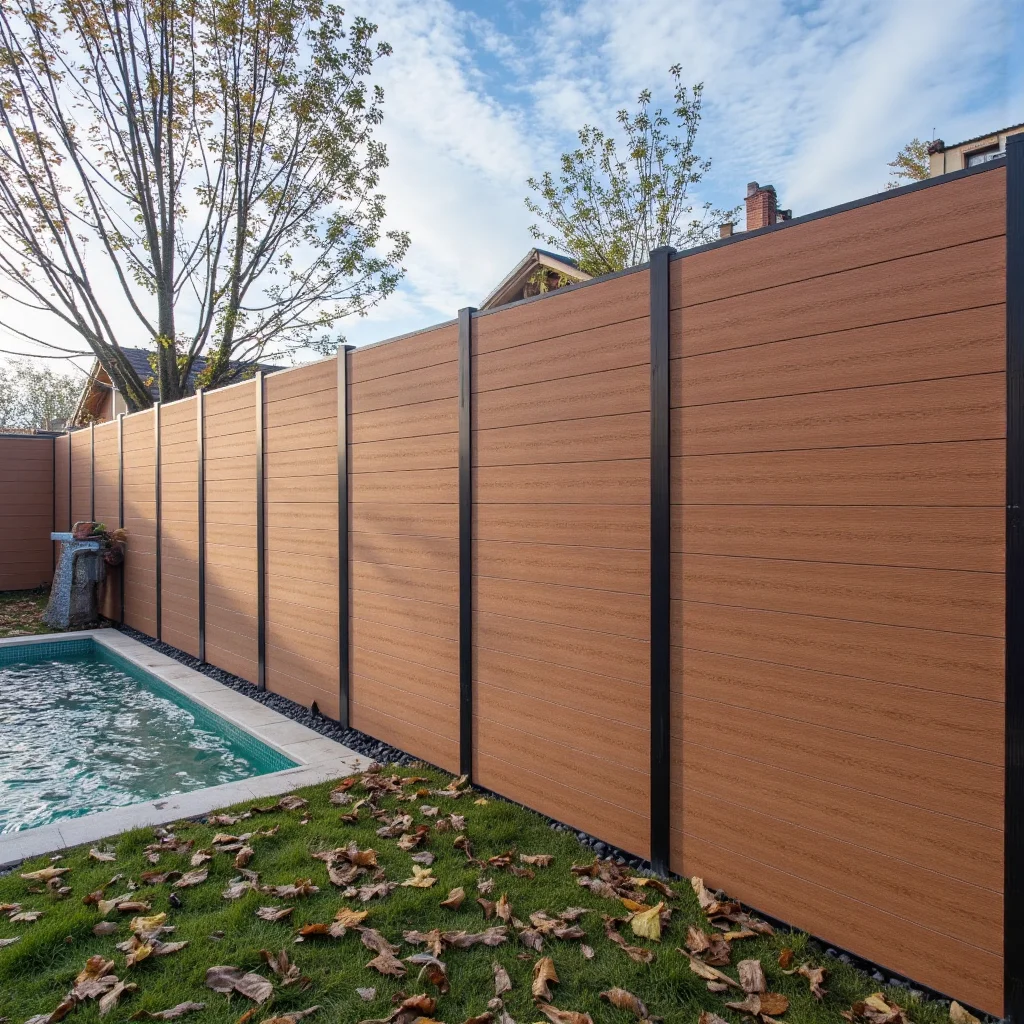 Any Size Custom 6x6ft Wind Resistant WPC Fence Aluminum Post Waterproof Wear Resistant Easy Install Outdoor PVC Decorative Panel