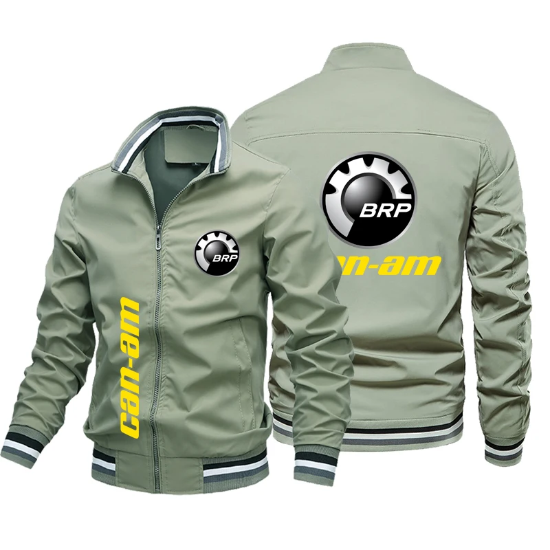 2024 New Men\'s Jacket Brp Can Am Logo Printed Zipper Jacket Snow Motorcycle Jacket Men\'s Windbreaker Motorcycle Jacket