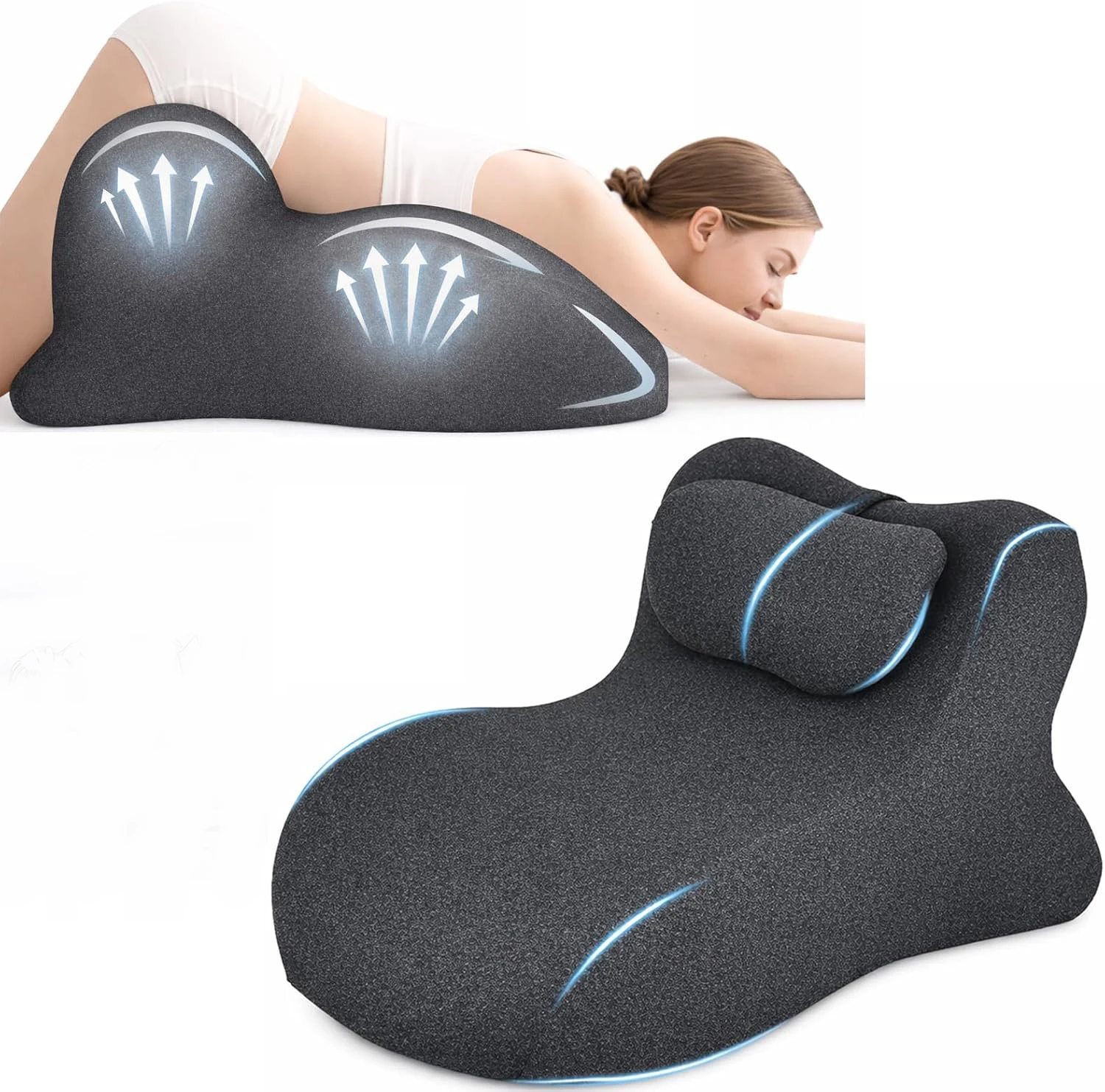 

Подушка для пар – 27 ° Подушка-клин Lift Sweet Spot с эффектом памяти и поддержкой для бедер, идеальна для чтения, обеспечивает максимальный комфорт