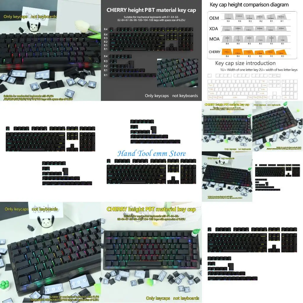 

H37F Side Printing 140-ключ набор Keycap с двойным выстрелом и Ergonomic для механических клавиатур