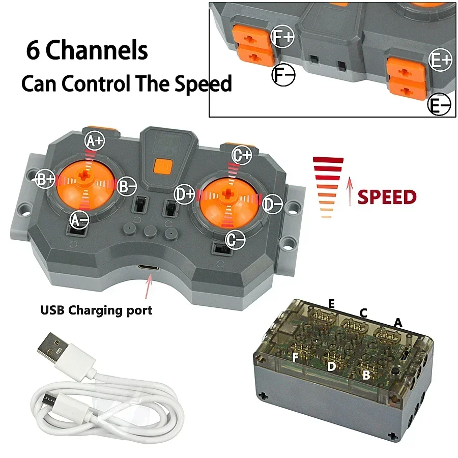 Piezas técnicas MOC, servomotor de tren multiherramienta PF 8293 8883, modelo de funciones de potencia, Motor Compatible con bloques de construcción Leduo