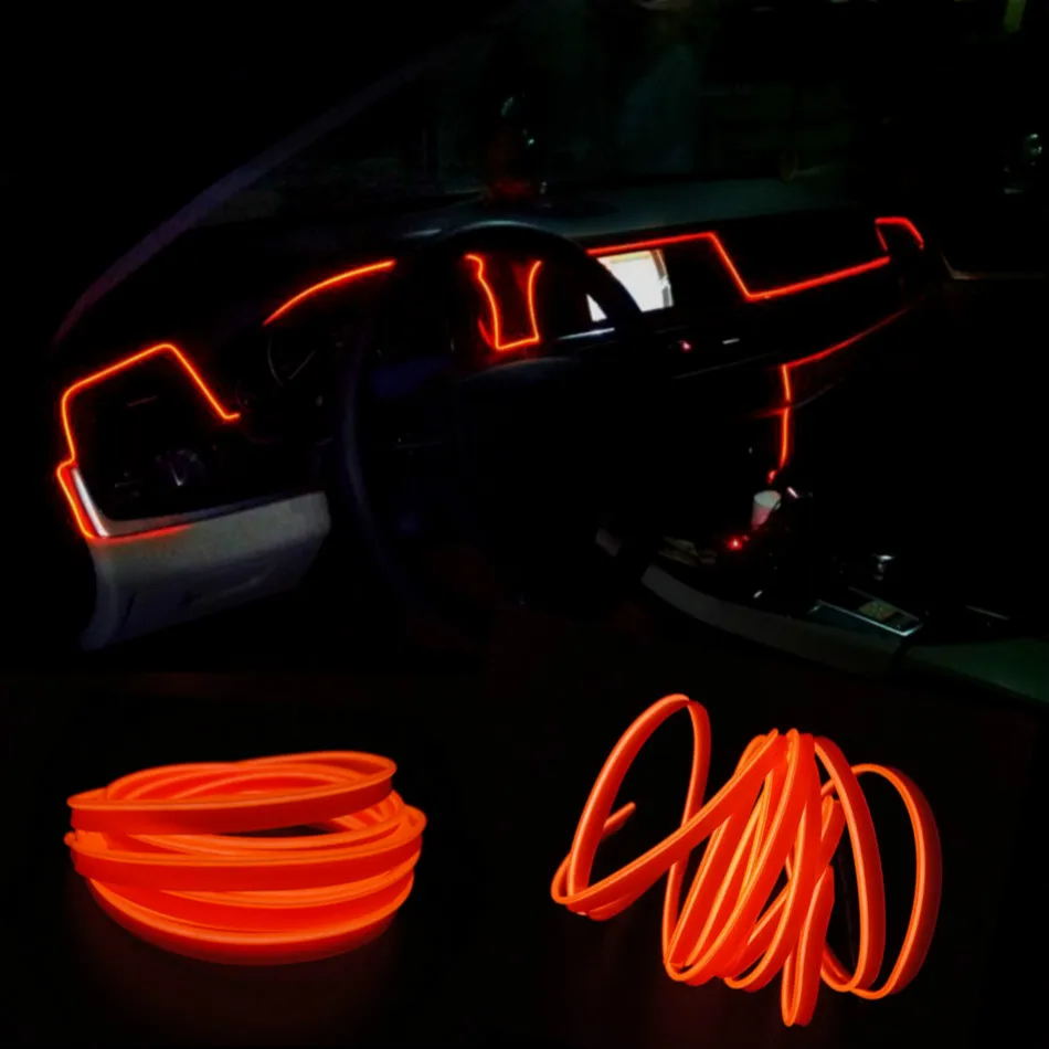 

Universal 5M 10 Colors Car Interior Lighting Auto Led Strip Light Atmosphere Lamp Car Led 12V Inverter Flexible Neon Wire Rope