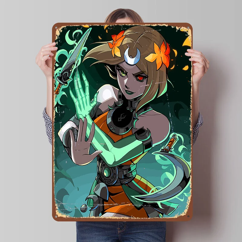 Hades Game Character Art Poster Customized Vintage Metal Signs Wall Art Retro Tin Plaque for Desk Decor Gamer Decoration Room