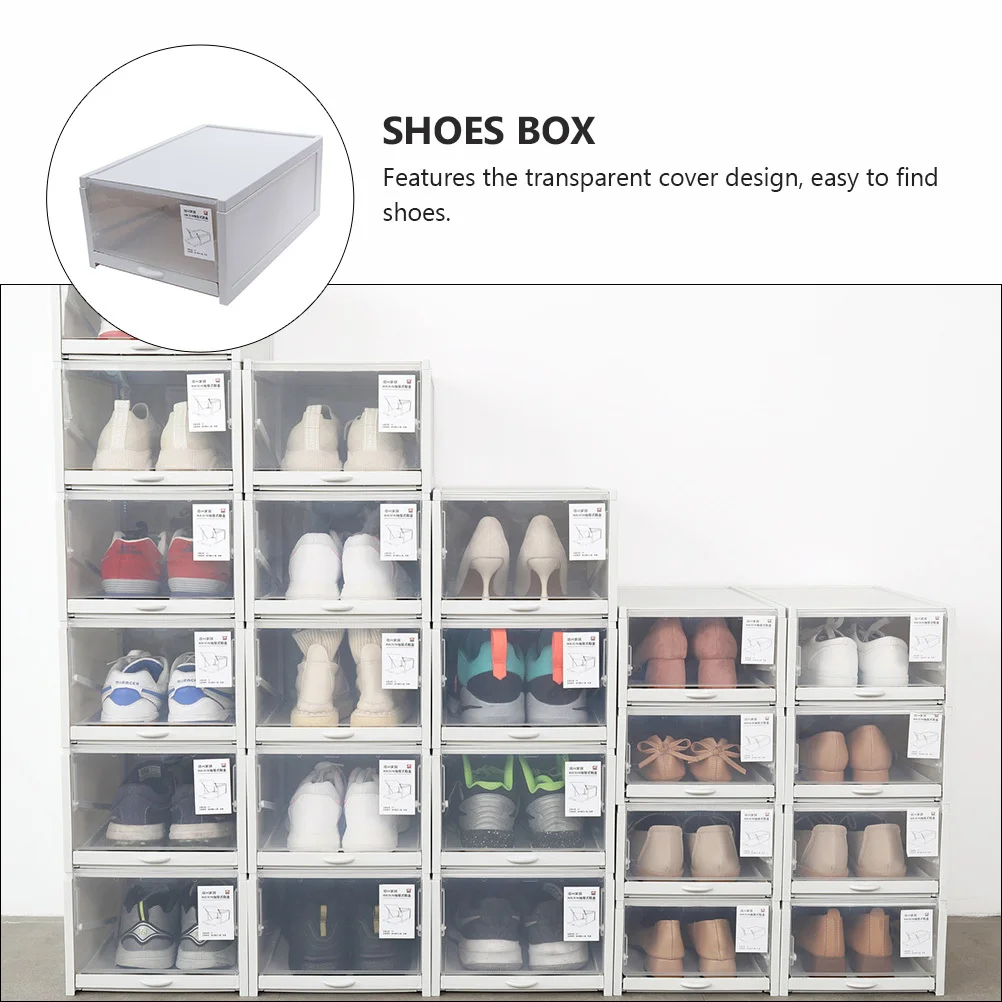 

1Pcs Push-Pull Type Shoes Storage Box Compact Transparent Cover Stackable Household Shoes Organizer Convenient Shoe Storage