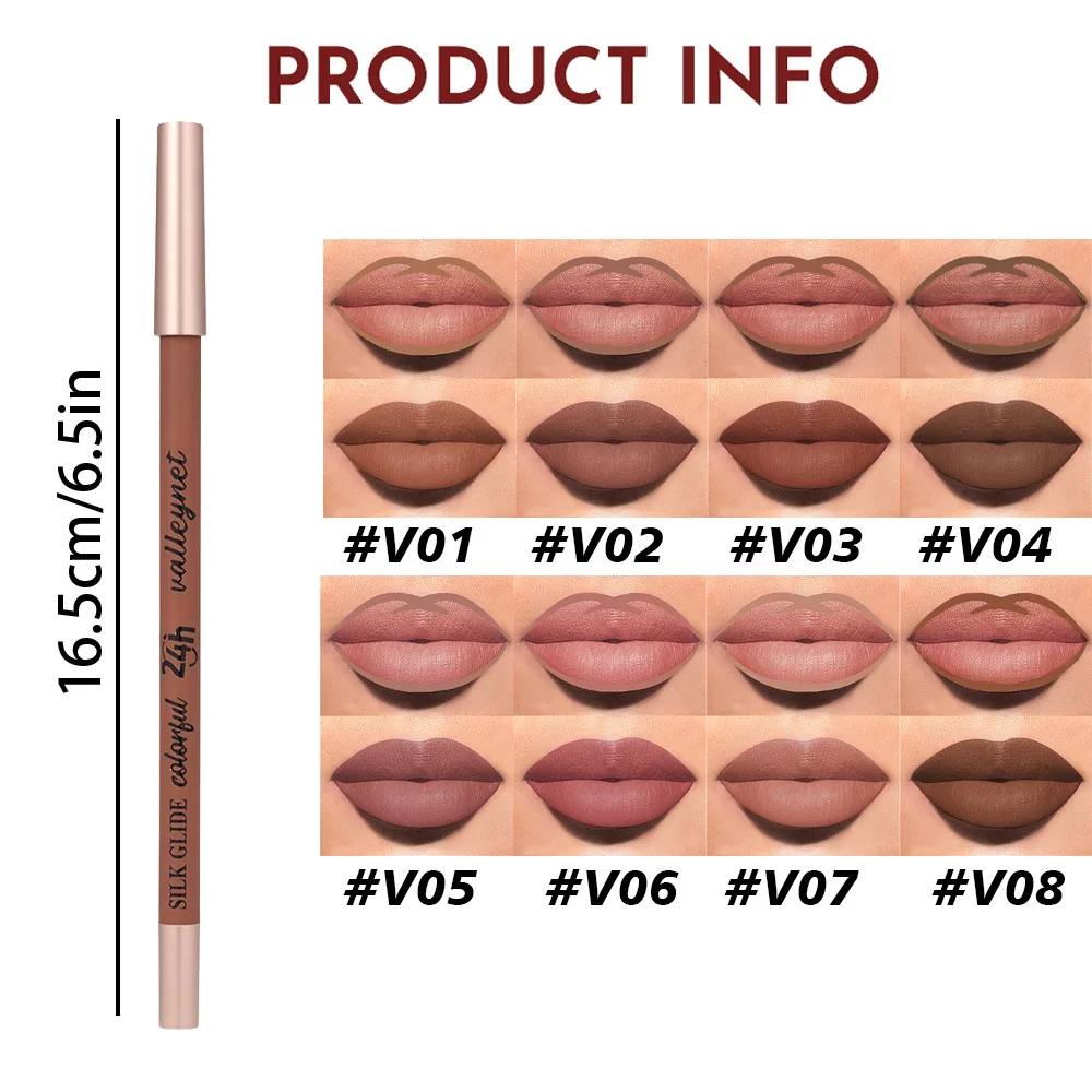 3 Pcs/Set Lipliner Lip Combo,Brown Matte Lip Liner Long-lasting, Waterproof Lip Makeup Cosmetics view 5