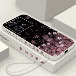 Sakura Lanyard Case For Xiaomi Redmi Note 13 12 11 10 14 Pro+ 5G 11s 13T 11T Funda Poco F3 X6 X5 F6 Pro Mi 11 Lite 5G NE Cover