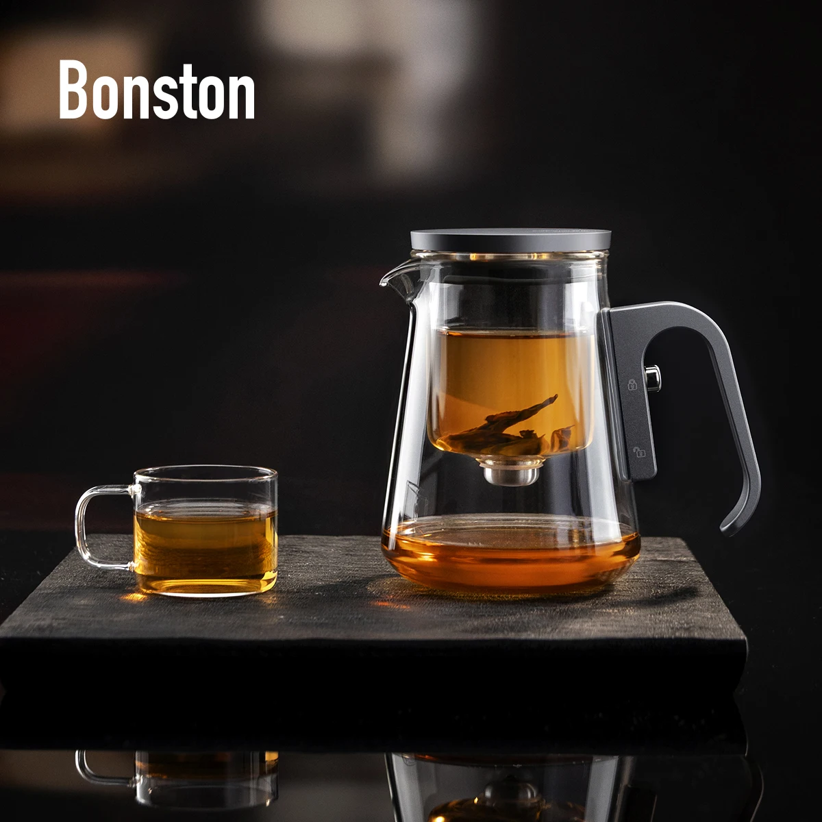 Bonston Heat-Resistant Borosilicate Glass Teapot 800ml