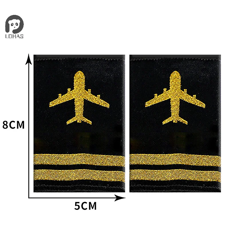 1 Pair Clothing Decor Epaulettes Professional Pilots Uniform Epaulets Bars Shirts Craft Shoulder Badges Garment DIY Accessory