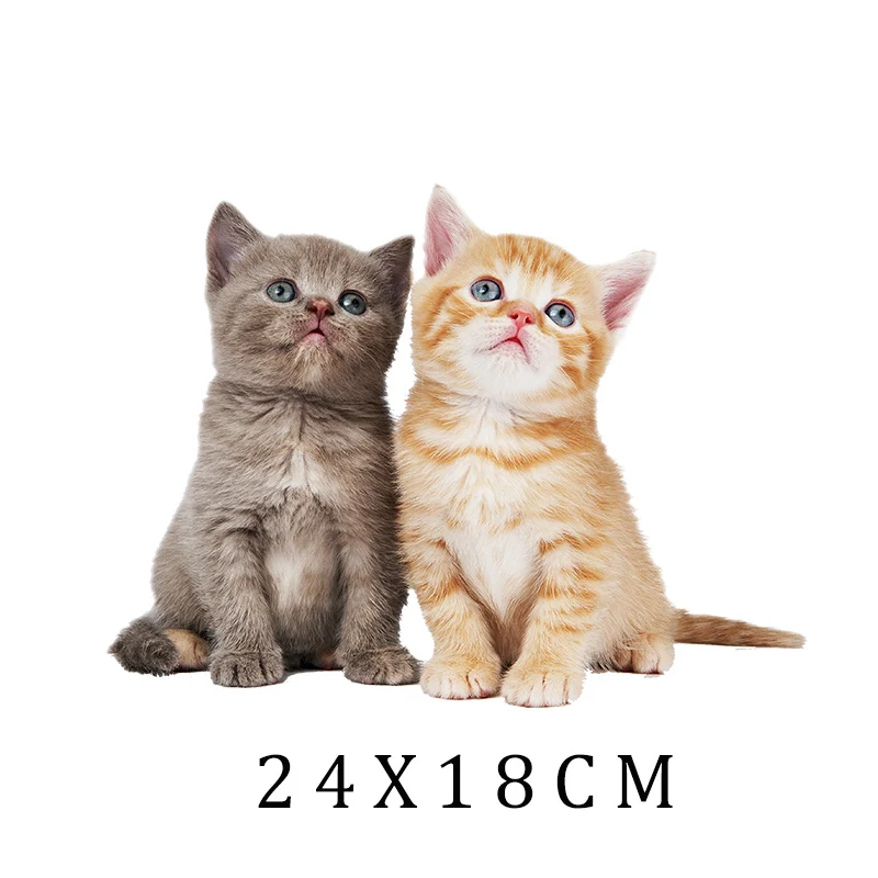 Cute Pet Cat Dog Best Friends Animal Iron On Patches For DIY Heat Transfer Clothes T-Shirt Thermal Stickers Decoration Printing