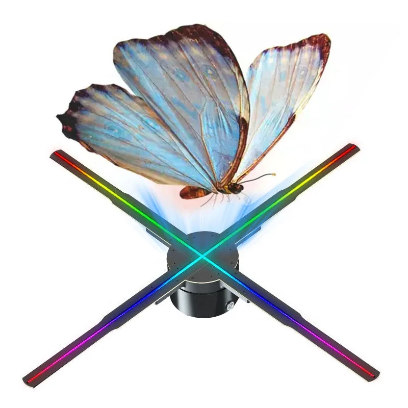 OEM 65 75 CM Olograma Screen Digital Player Video Signage Lcd 3D Display Led Advertising Holographic Projector Wifi Hologram Fan