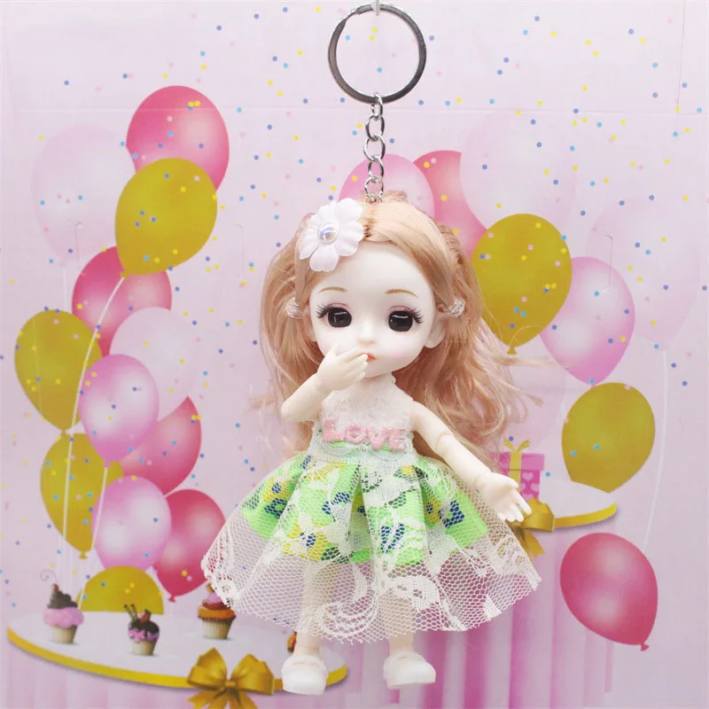 Cartoon Simulation Princess Doll Jewellery Pendant Fashion Girls Doll Birthday Gift Schoolbag Keychain Doll Pendant Kids Toys