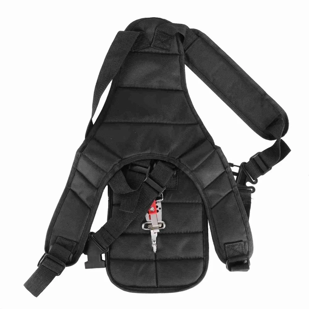 Durable Nylon Trimmer Shoulder Strap Black Double Shoulder Lawn Mower Belt Adjustable Strap Universal Trimmer Harness Strap