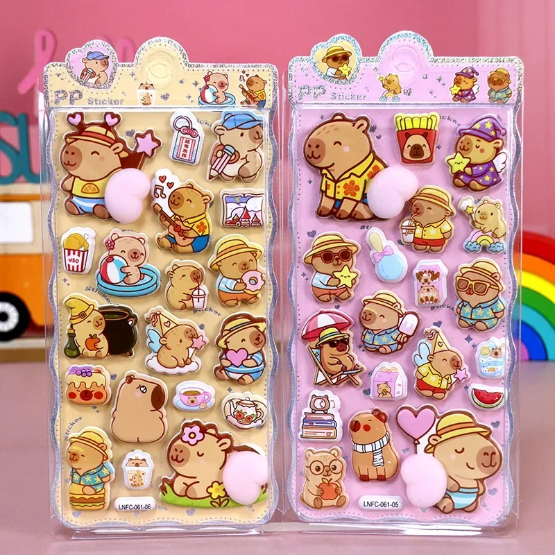 3D cartoon kawaii vrolijke heupstickers en zachte knijp stressverlichting schuimstickers voor kindertelefoondecoratiestickers