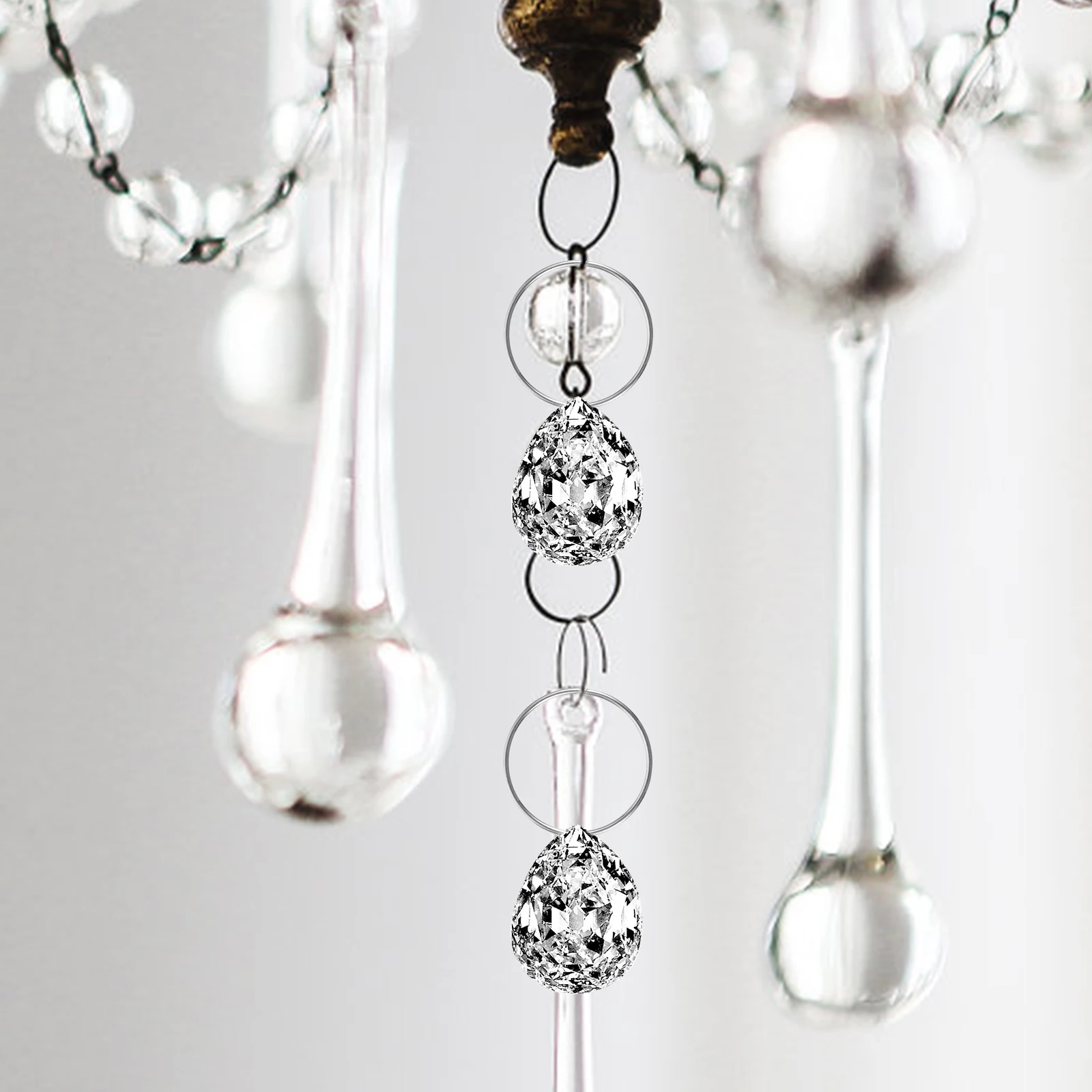 

100 Pcs Stainless Steel Connecting Ring Bead Curtain Connection Crystal Lamp Pendant Drop
