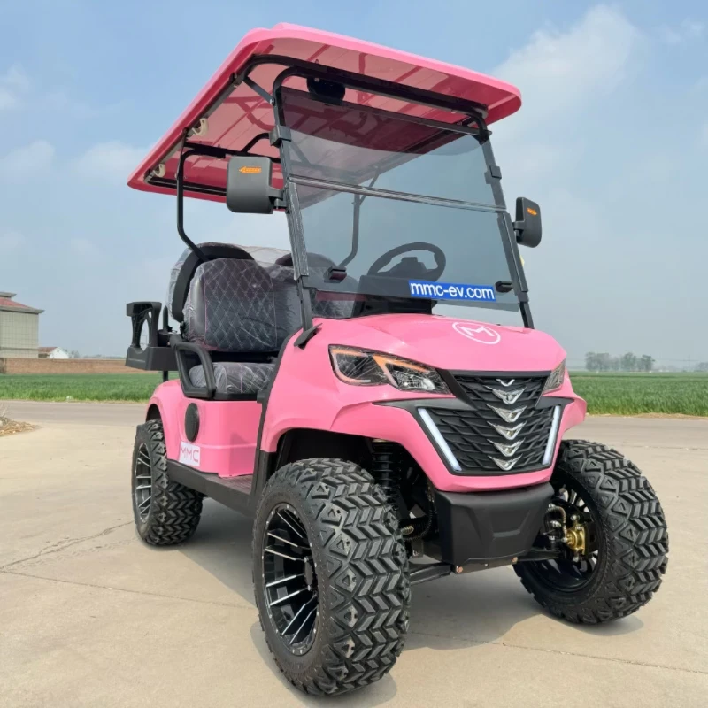 Boutique Off-Road Electric Golf Cart 2  4 Seats Equipped with 5KW AC Motor+Sandbox Golf Bag Strap and Basket Electric Golf Cart