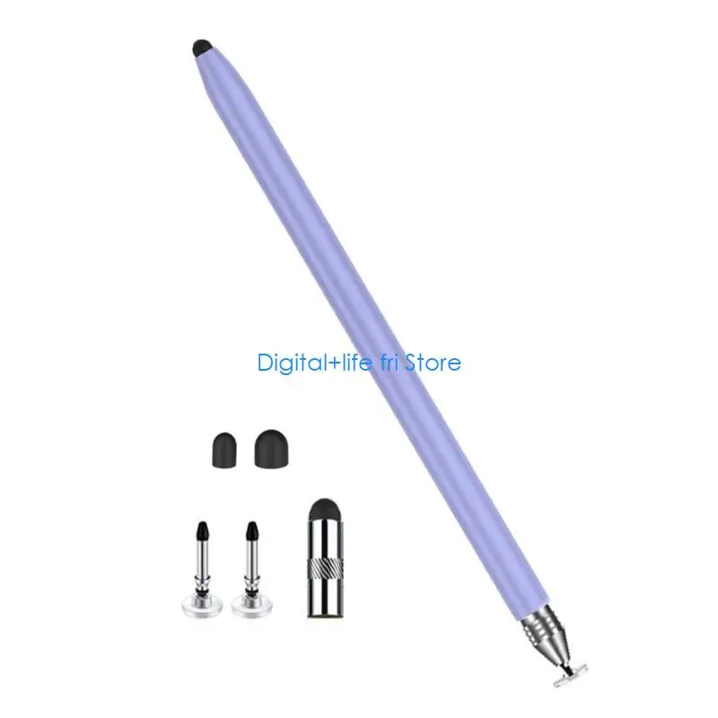 E06D Double Head Capacitive Pen Tablets Smartphone Compatible Soft Rubber Nibs Precis