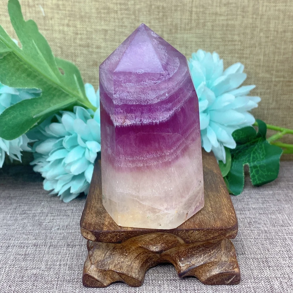 

Quartz Stone Natural Purple Fluorite Point Tower Reiki Healing Gift Demagnetization Meditation Decoration Energy Gift
