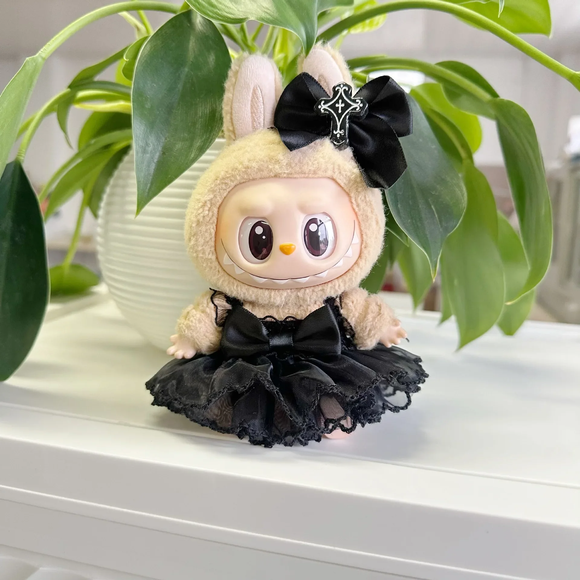 For Labubu Clothes Costume accessories for mini plush dolls for Korean Kpop 15-17cm Labubu idol little devil band skirt gift