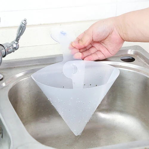 흡입 컵이 있는 깔때기 배수 바구니, 접이식 싱크 필터, 주방 음식물 쓰레기 배수 분류, 쓰레기 수프 분리 장치  Best5
