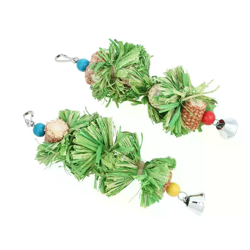 1/2Pcs Parrot Chew Toys Natural Corn Husk Ball Cob String For Cockatiel Lovebird Hanging Foraging Bird Toys