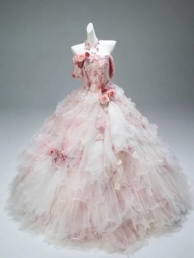 A new fashionable one-shoulder birthday dress for adults