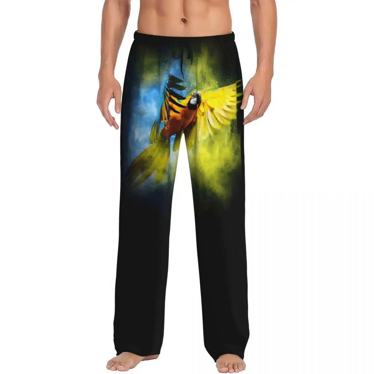 

Custom Parrot Bird Pajama Pants for Men Cute Parrot Sleepwear Lounge Sleep Bottoms Stretch with Pockets