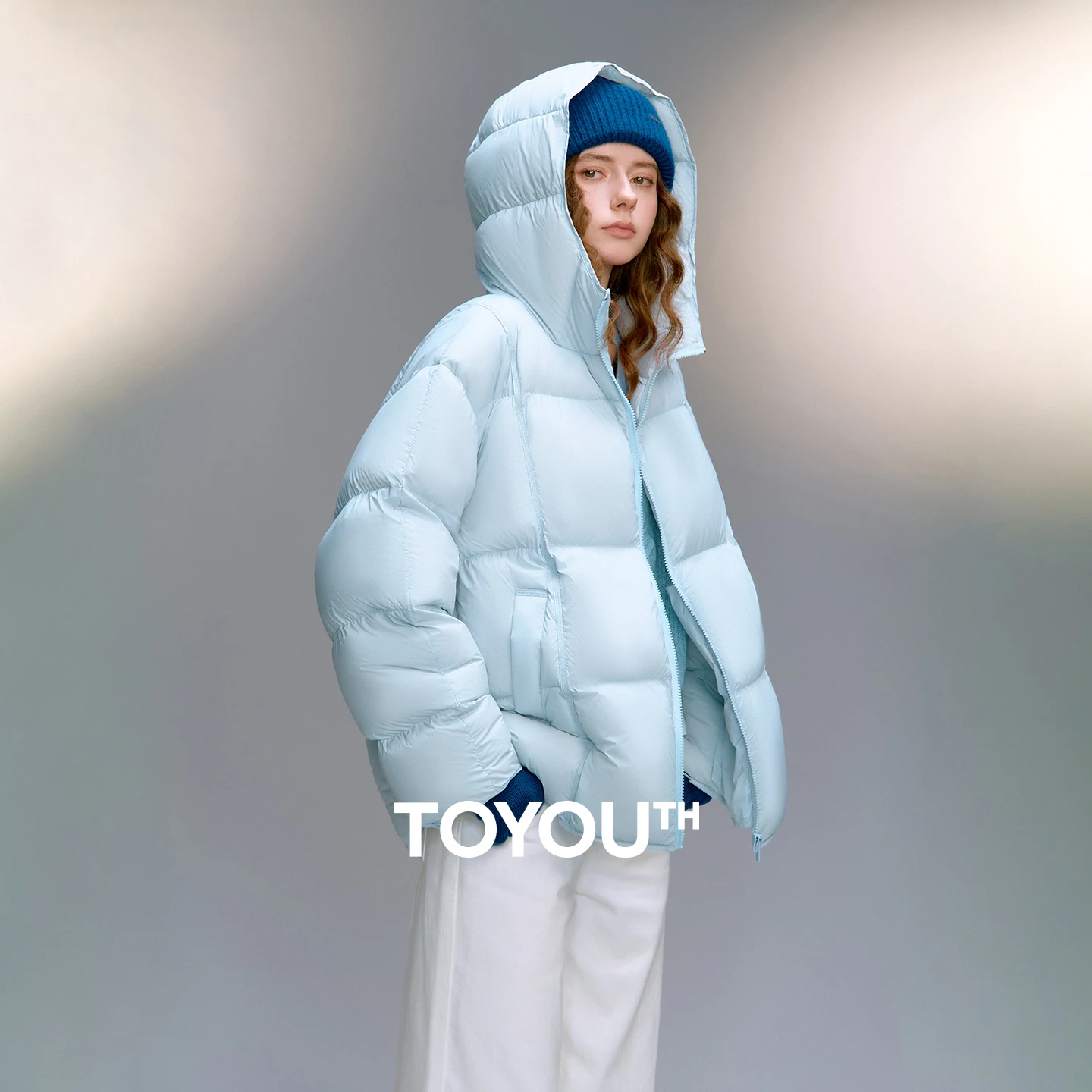 TOYOUTH النساء أسفل السترات 2025 شتاء جديد أسفل واقية فائقة النعومة الزيز الجناح نفخة نمط سترة منفوخة 90% أسفل ملابس خارجية #1