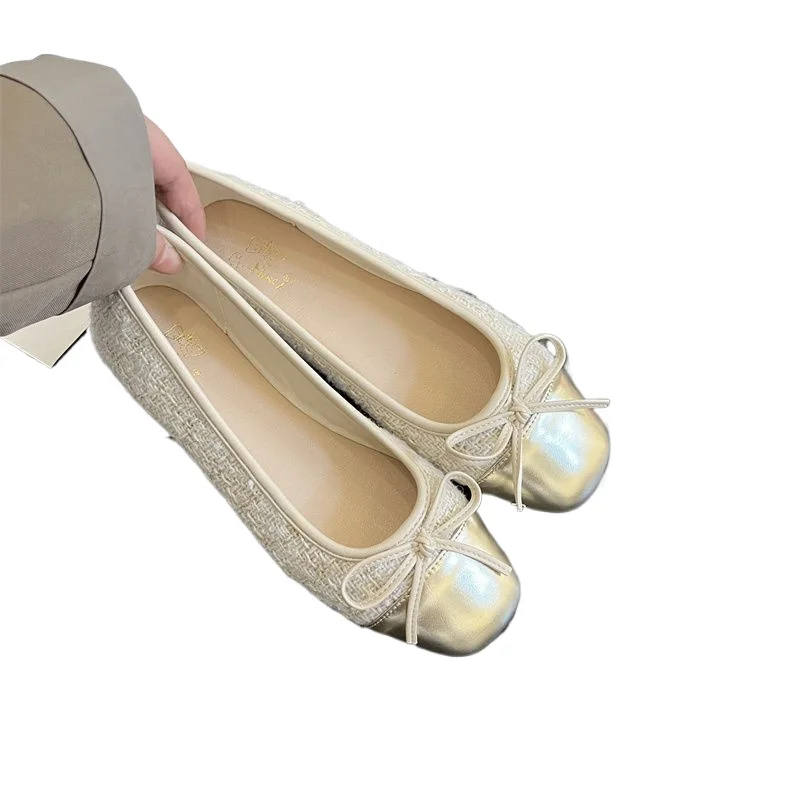 

Women's Shoes Flat Casual Classic Breathable Style Ladies Single Women Autumn New Ballet Leather Round Head
