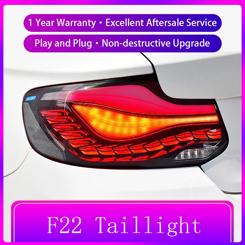 Car Light For BMW 2 Series F22 Taillight 218i 220i 225 M2 Crystal 2014-2021 Dragon Scale Design Automotive Accessories