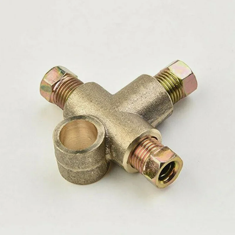 10 ミリメートルブレーキパイプ継手 3 ウェイブレーキ T ピースティー W/3 オスショートナットユニオンメトリック M10 3/16 "パイプブレーキホースアクセサリーパーツ