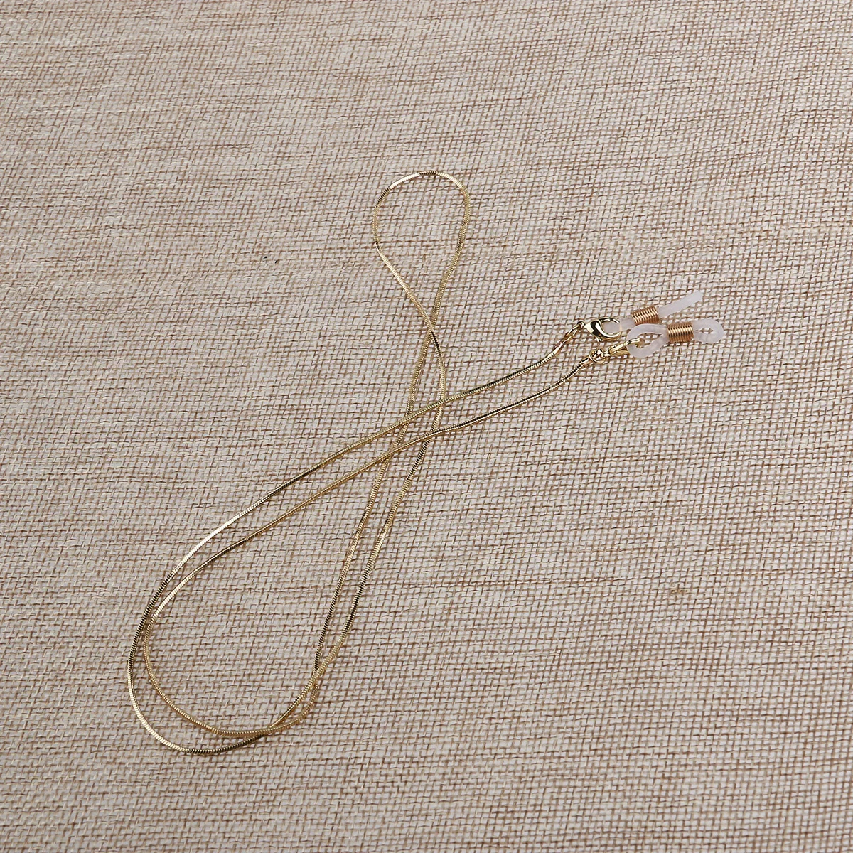 

70cm Long Golden Copper Eyeglasses Chain Fashion Neck Strap Holder Non-Slip Adjustable Silicone Ends Eyeglass Cord