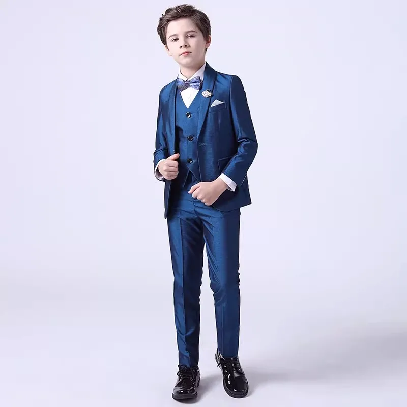 Boys Formal Wedding Performance Tuxedo Party Set School Kids Beaufitul Birthday Suit Children Shining Luxurious Photograph Dress