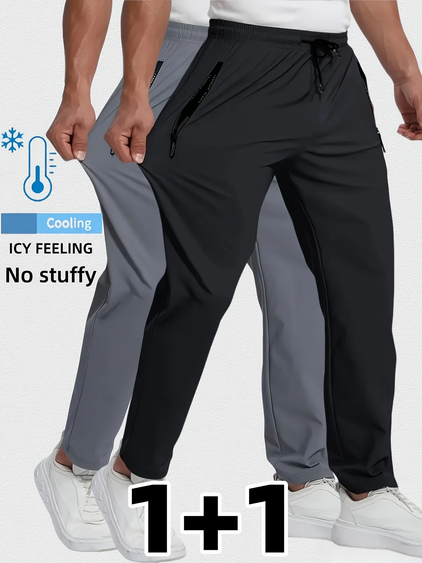 

Sweatpants Baggy Pants Man Clothes Men's Quick-dry Summer Nylon Ice Silk Long Thin Breathable Large Size Casual Flat Feet Diver