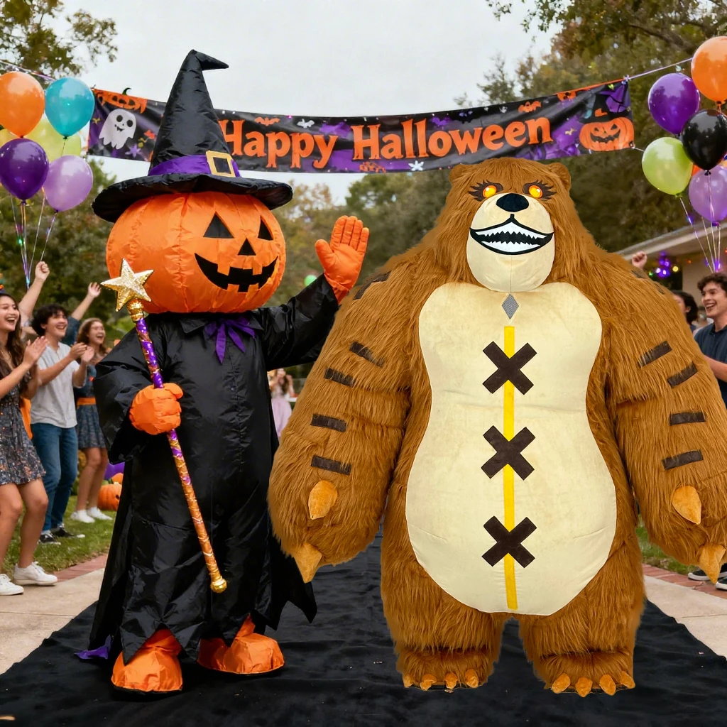 

Annie Bear Inflatable Cartoon Mascot Costume Role Play Christmas Halloween Party Performance Prop Costume