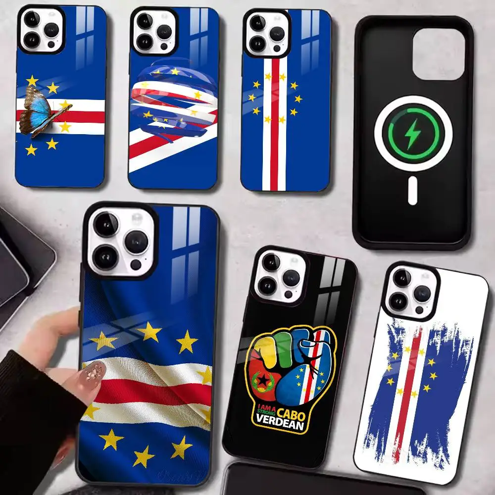 

Flag The Republic of Cape Verde Phone Case For iPhone Magnetic 15,16,17,14,13,12,11 Plus,Pro with Wireless Charging