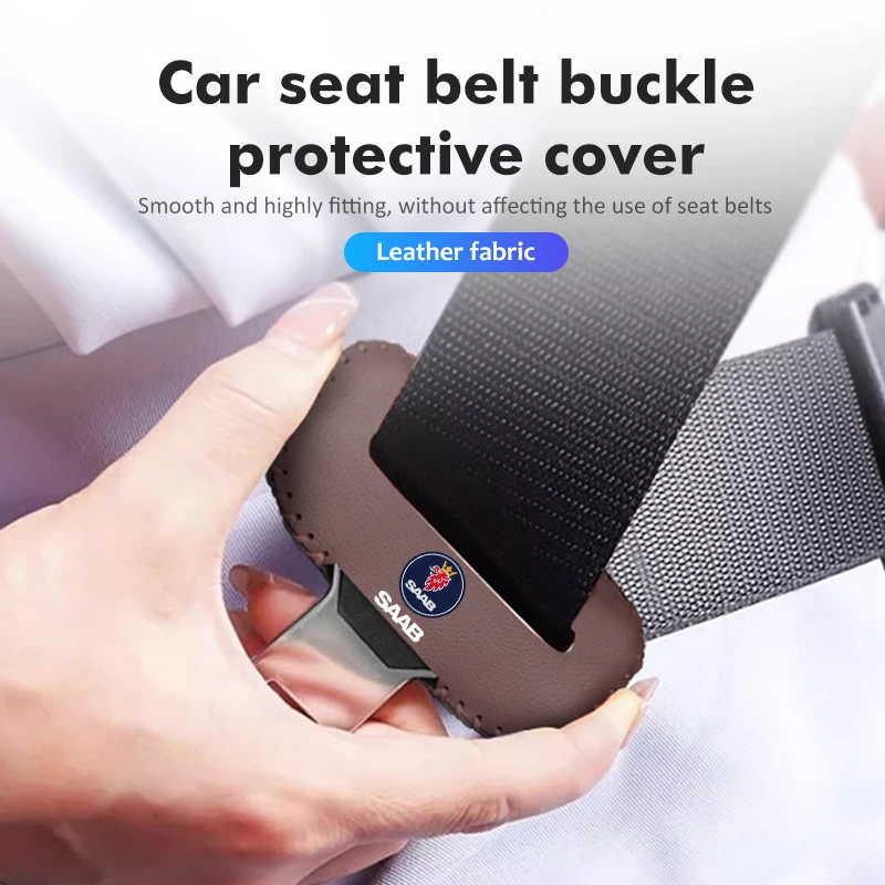 Universal Car Seat Belt Buckle Clip Protector Anti-Scratch Cover For SAAB 9-4X 9-7X 9-3 9-5 9-2X 9-X 9000 900 600 99 97