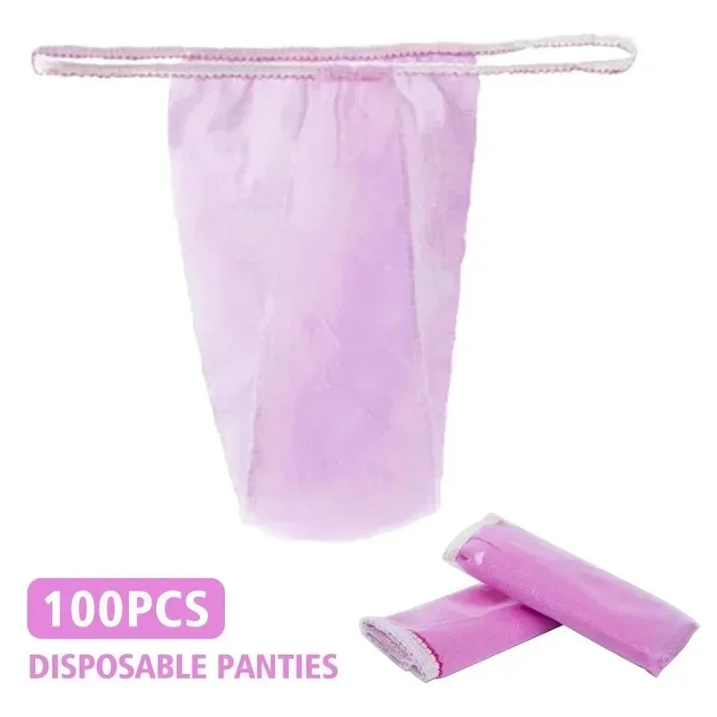 

100pcs For Women Spa Non Woven Fabrics Underwear Tanning Wraps Salon Disposable Panties T Thong Hygienic Individually Wrapped