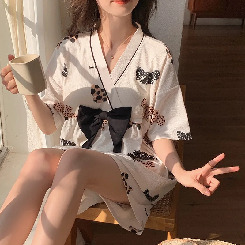 New 2-Piece Pajamas And Homewear Homewear Women\'s Models Summer Imitation Cotton Ladies Suit Homewear Leisure Suit