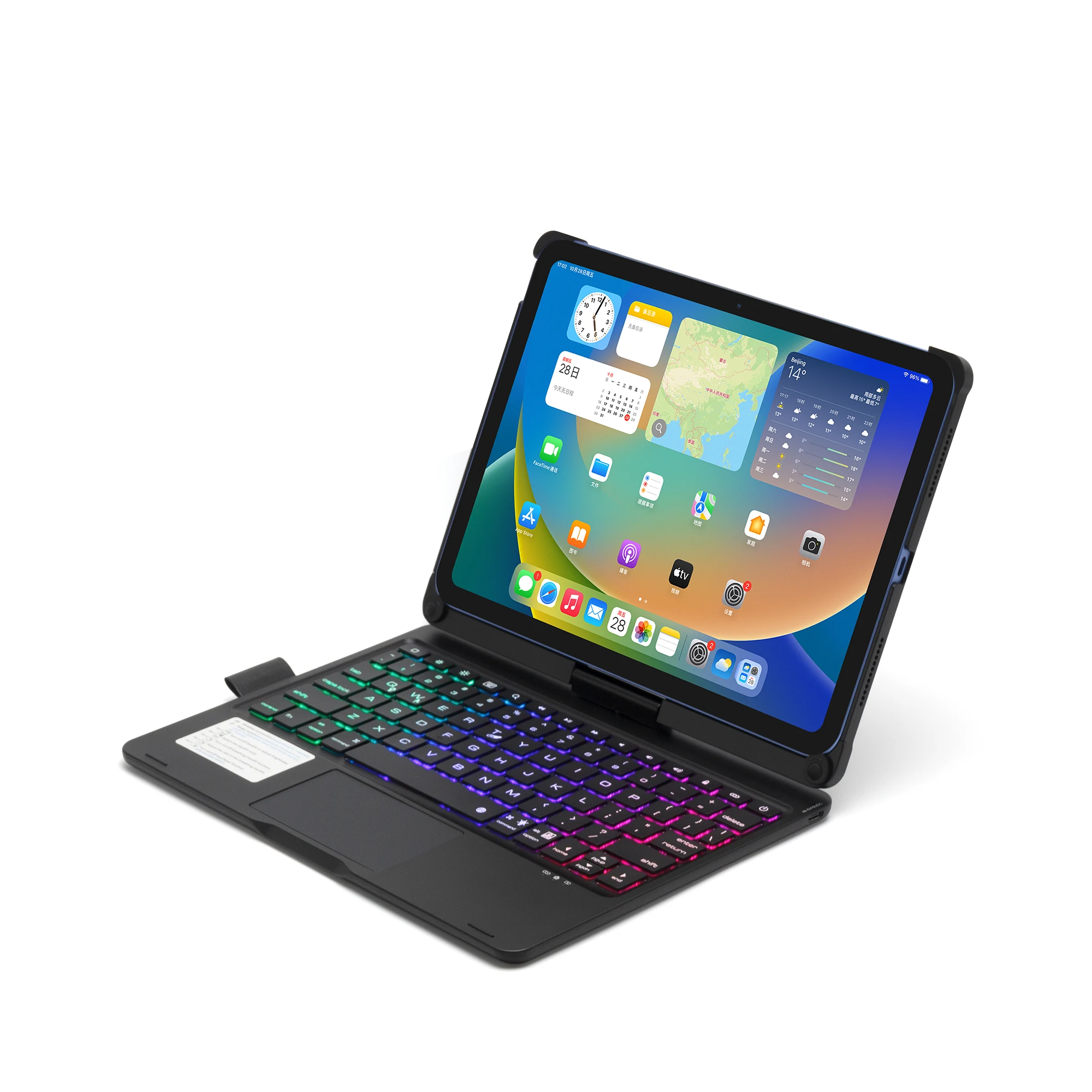 Imagem -02 - Teclado sem Fio para Ipad Laptop Clamshell Rotação de 360 Graus Touchpad Ccolorful Backlight Mais Novo 10 Case