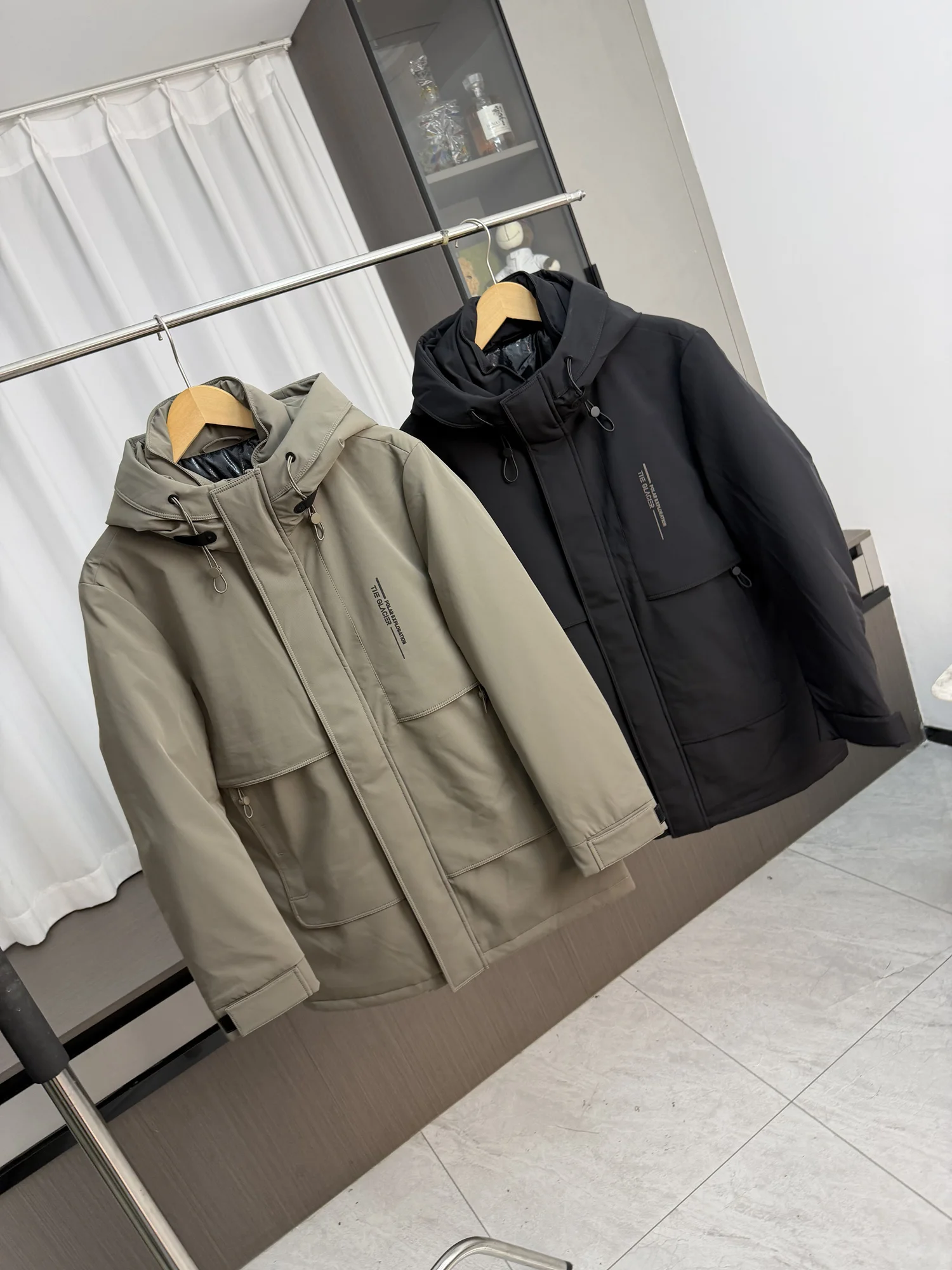 

Puffy 90 Du down Jaet Men's Winter Outdoor Windproof Warm Hooded down Coat Fabric Tee-Proof Faion Urban Sle Long Sl...